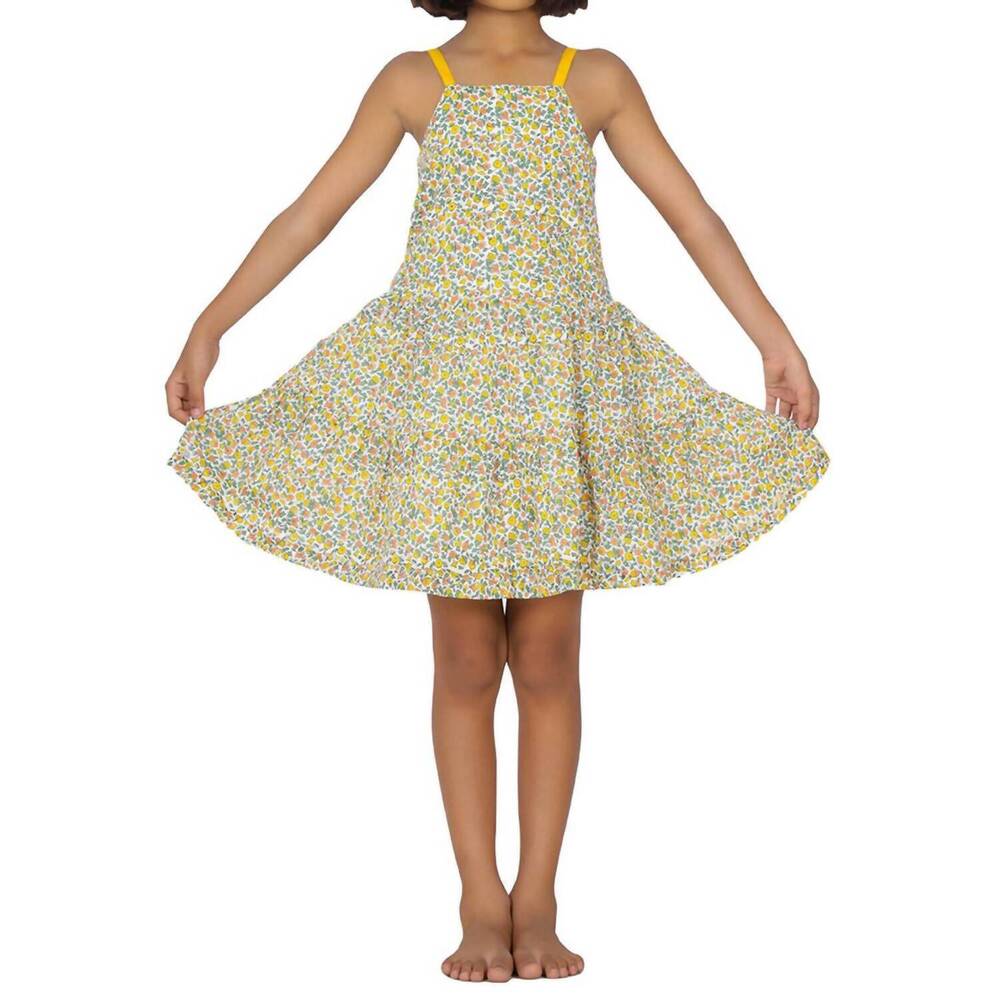 NEW LITTLE PAISLEY PEOPLE girl's ellie dress in orange meadow